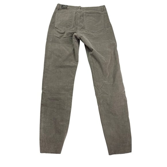 Tractr Mona High Rise Corduroy Pants 4/27 Slim Fit Taupe Cut Off Raw Hem New - Picture 4 of 7
